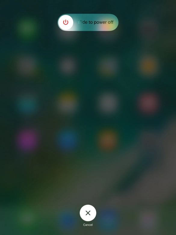 Press and drag the power off icon right.