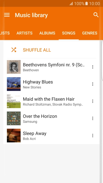 Press the required audio file.