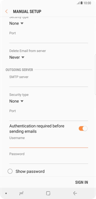 Press the field below 