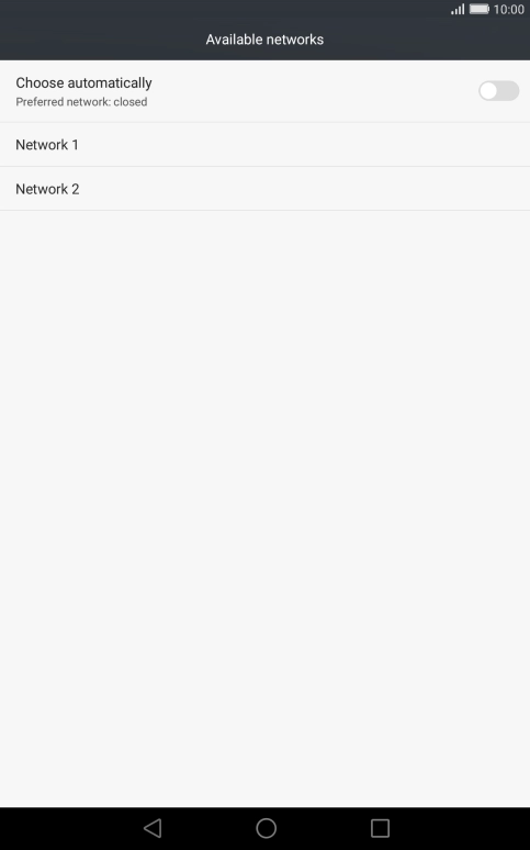 Press the required network.