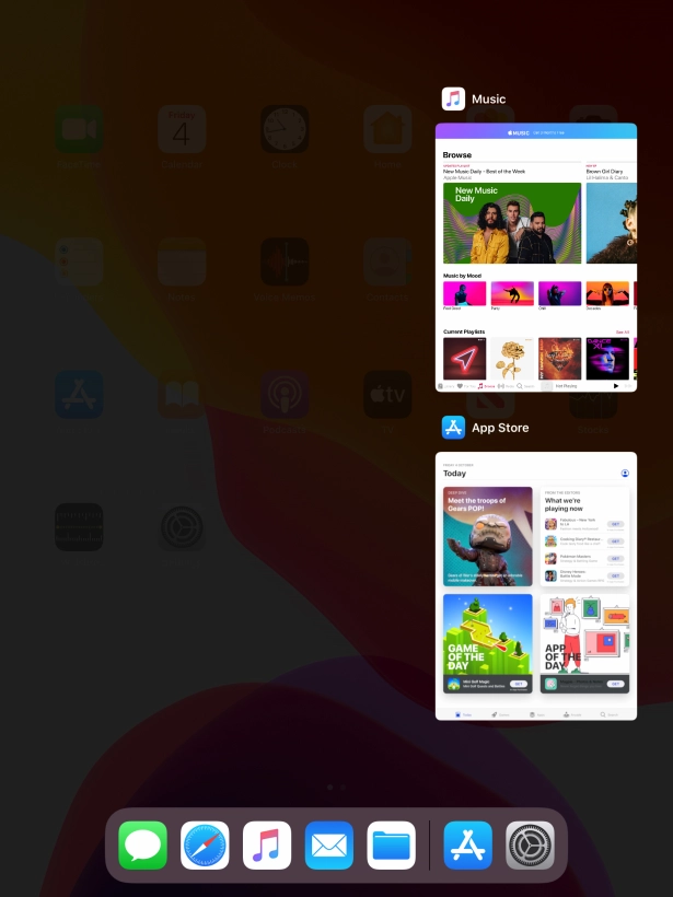 Slide upwards on the required application to end it.