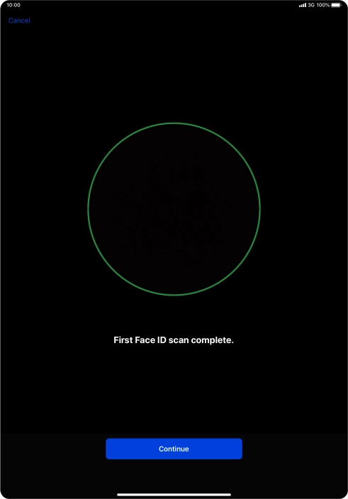 Press Continue. If you haven't previously selected a lock code, key in a code of your own choice twice.