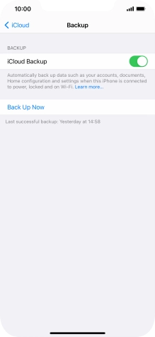 Press Back Up Now and wait while the phone memory is backed up.
