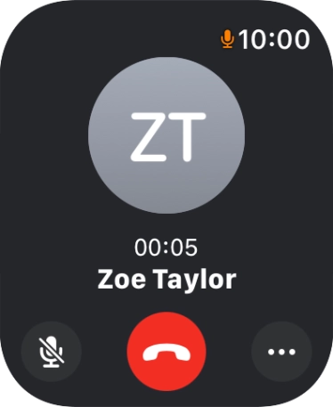 Press the end call icon to end the call and return to the home screen.