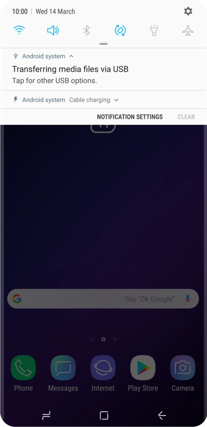 Press Tap for other USB options..