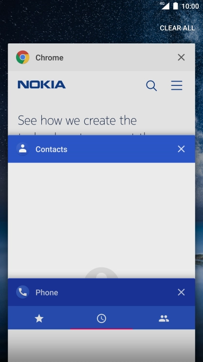 To end one running application, slide your finger right on the required application.