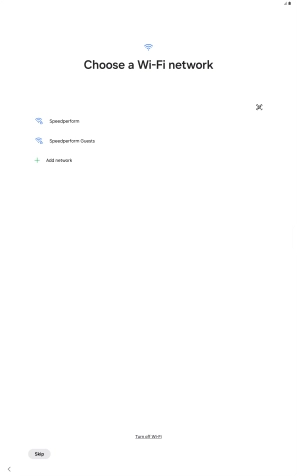 Press the required Wi-Fi network.