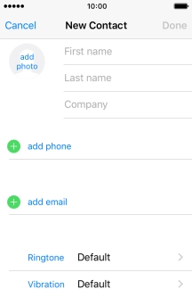 Press First name and key in the first name.