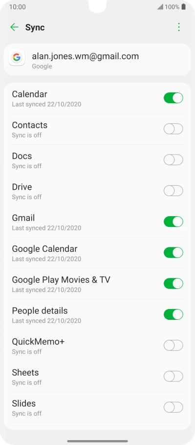 Press the indicator next to 