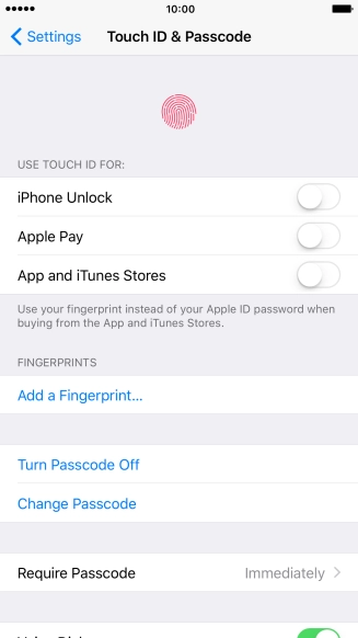 Press Turn Passcode Off and key in the phone lock code.