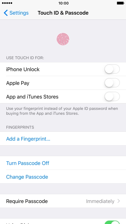 Press Turn Passcode Off and key in the phone lock code.
