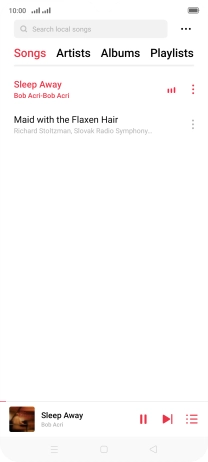 Press the song title at the bottom of the screen.