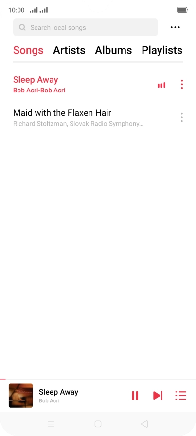 Press the song title at the bottom of the screen.