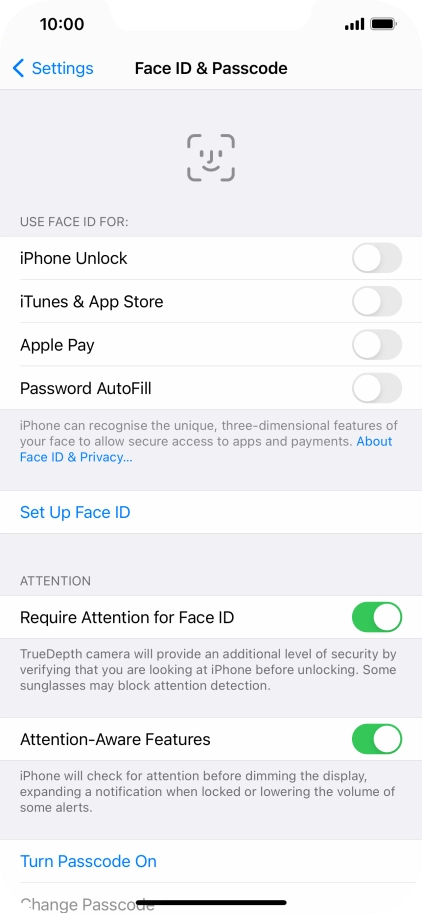 Press Set Up Face ID.