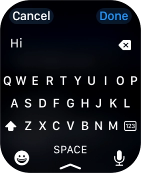 Press the microphone icon and record the message.