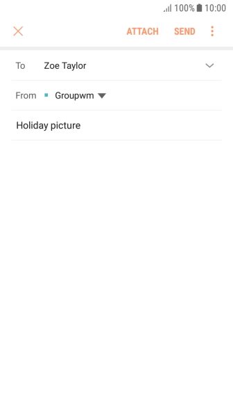 Press the text input field and write the text for your email message.