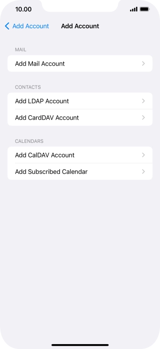 Press Add Mail Account.