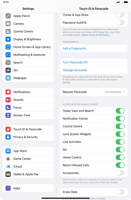 Press the indicator next to 