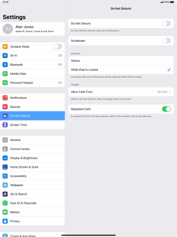 Press the indicator next to 