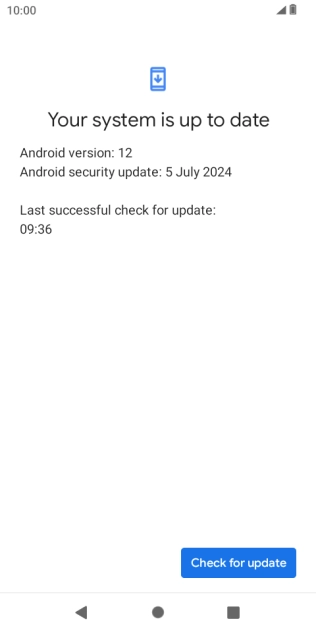 Press Check for update. If a new software version is available, it's displayed. Follow the instructions on the screen to update the phone software.