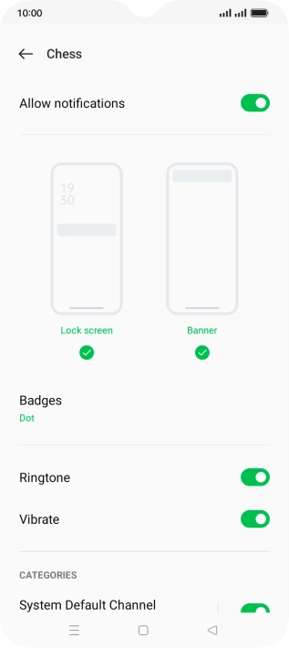 Press the indicator next to 