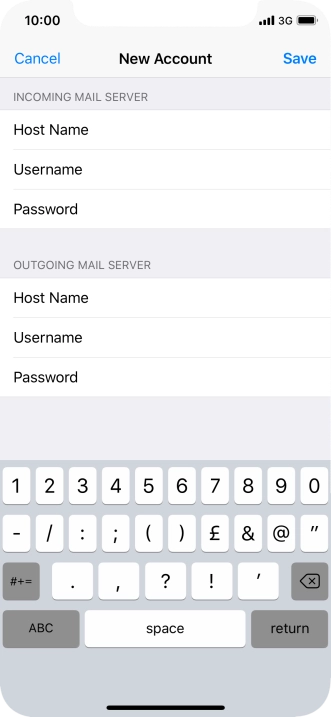 Press Save. Your email account has now been set up. To select more settings for incoming and outgoing server, proceed with the following steps.