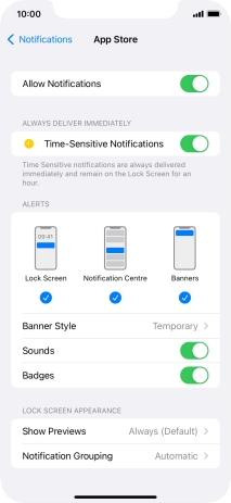 Press the indicator next to 