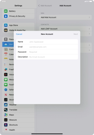 Press Name and key in the required sender name.
