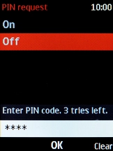 Key in your PIN and press the Navigation key.