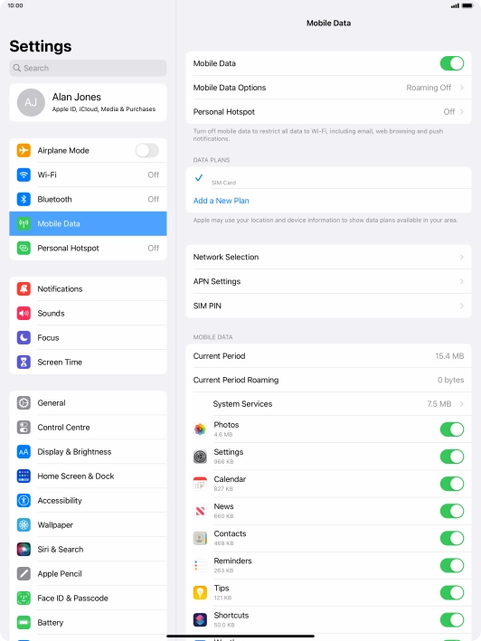 The total data usage is displayed next to Current Period.