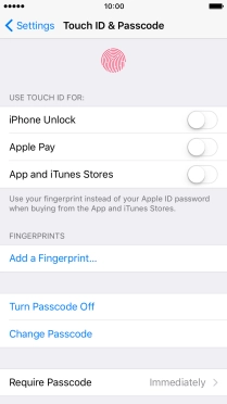 Press Turn Passcode Off and key in the phone lock code.