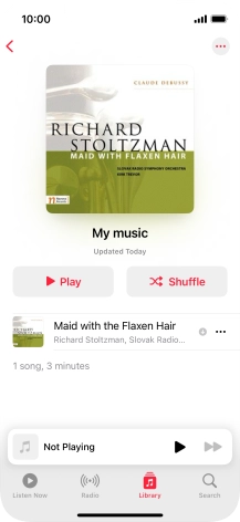 Go to the required category or playlist and press the required audio file.