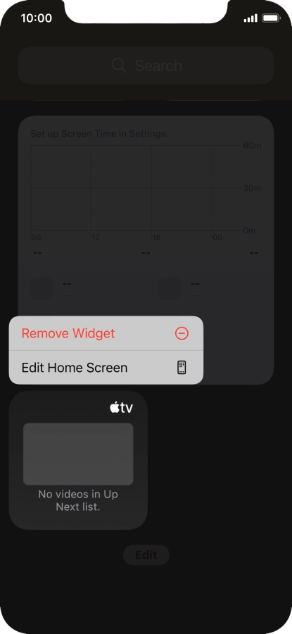 Press Remove Widget.
