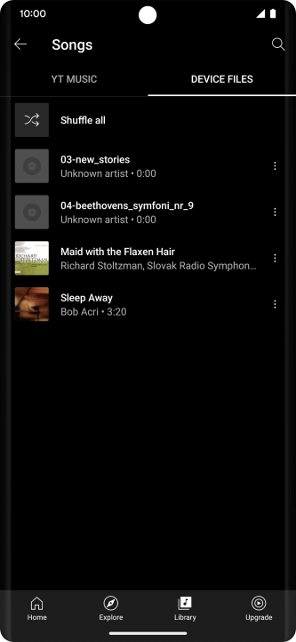 Press the required audio file.