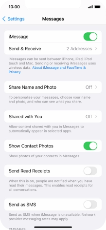 Press the indicator next to 