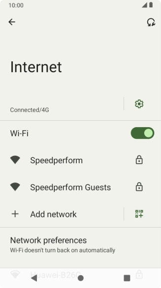 Press the required Wi-Fi network.