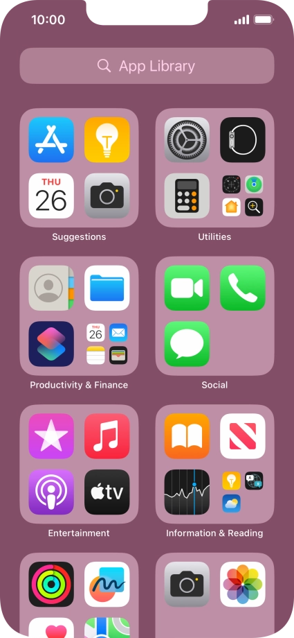 Press the required app.