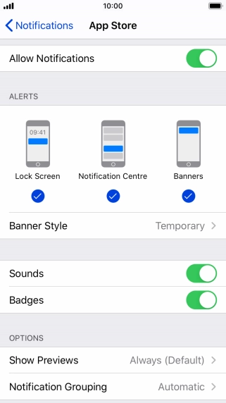 Press the indicator next to 