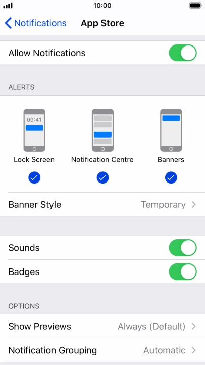 Press the indicator next to 