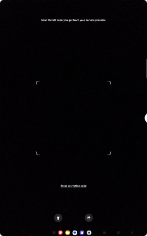 Place the QR code you've received inside the tablet camera frame to scan the code.