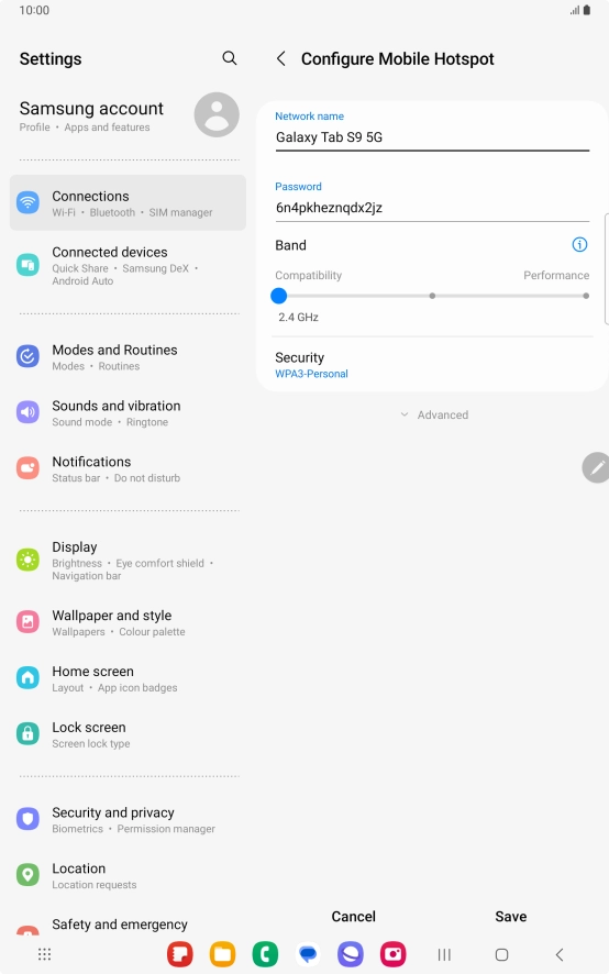 Press the field below 
