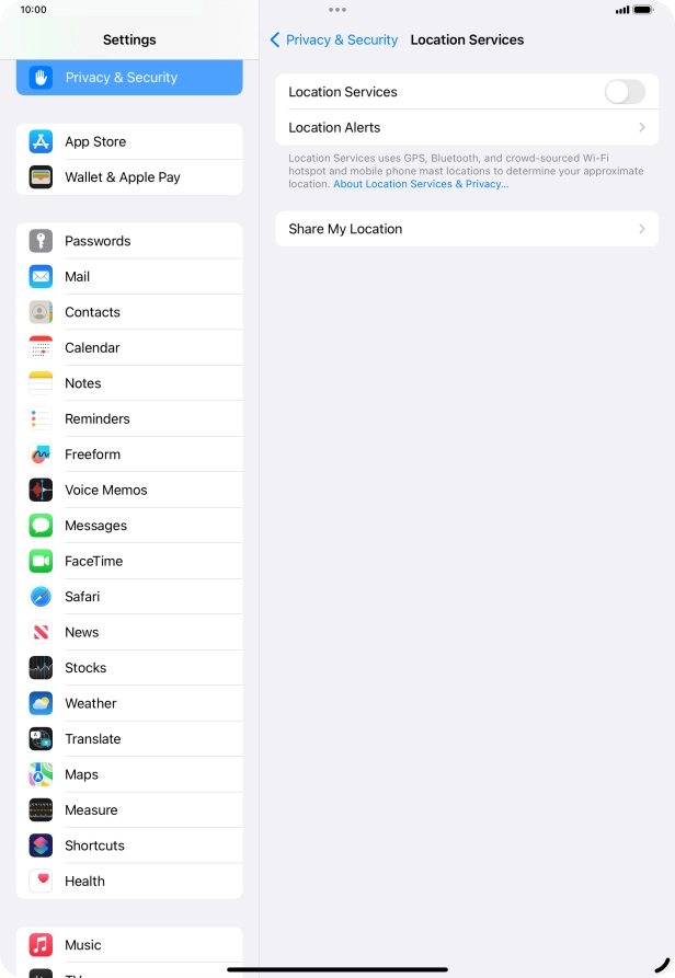 Press the indicator next to 