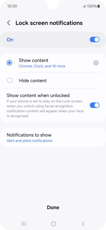 Press the required settings to turn them on or off.