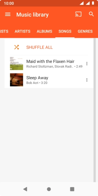Press the required audio file.