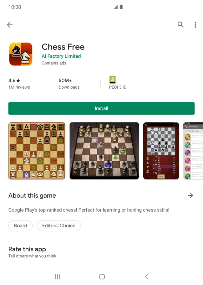Press Install and follow the instructions on the screen to install the app.