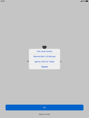 Press the required setting.