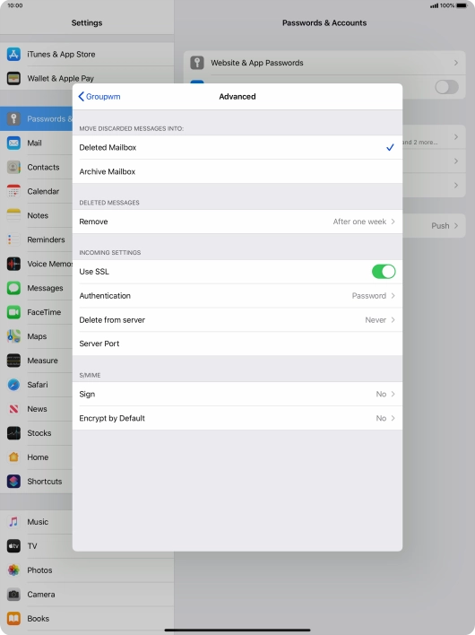 Press the indicator next to 