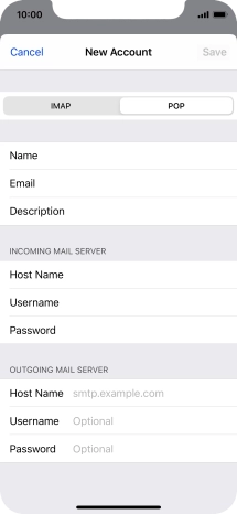 Press Host Name and key in the name or IP address of your email provider's outgoing server. Please note that if you can't send email messages when using your email provider's outgoing server, key in smtp.vodafone.net.au (Vodafone's outgoing server).
