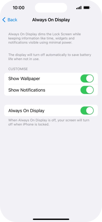 Press the indicator next to 