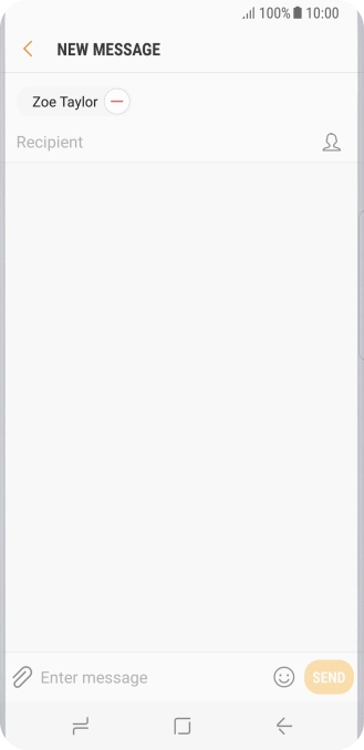 Press the text input field and write the text for your picture message.